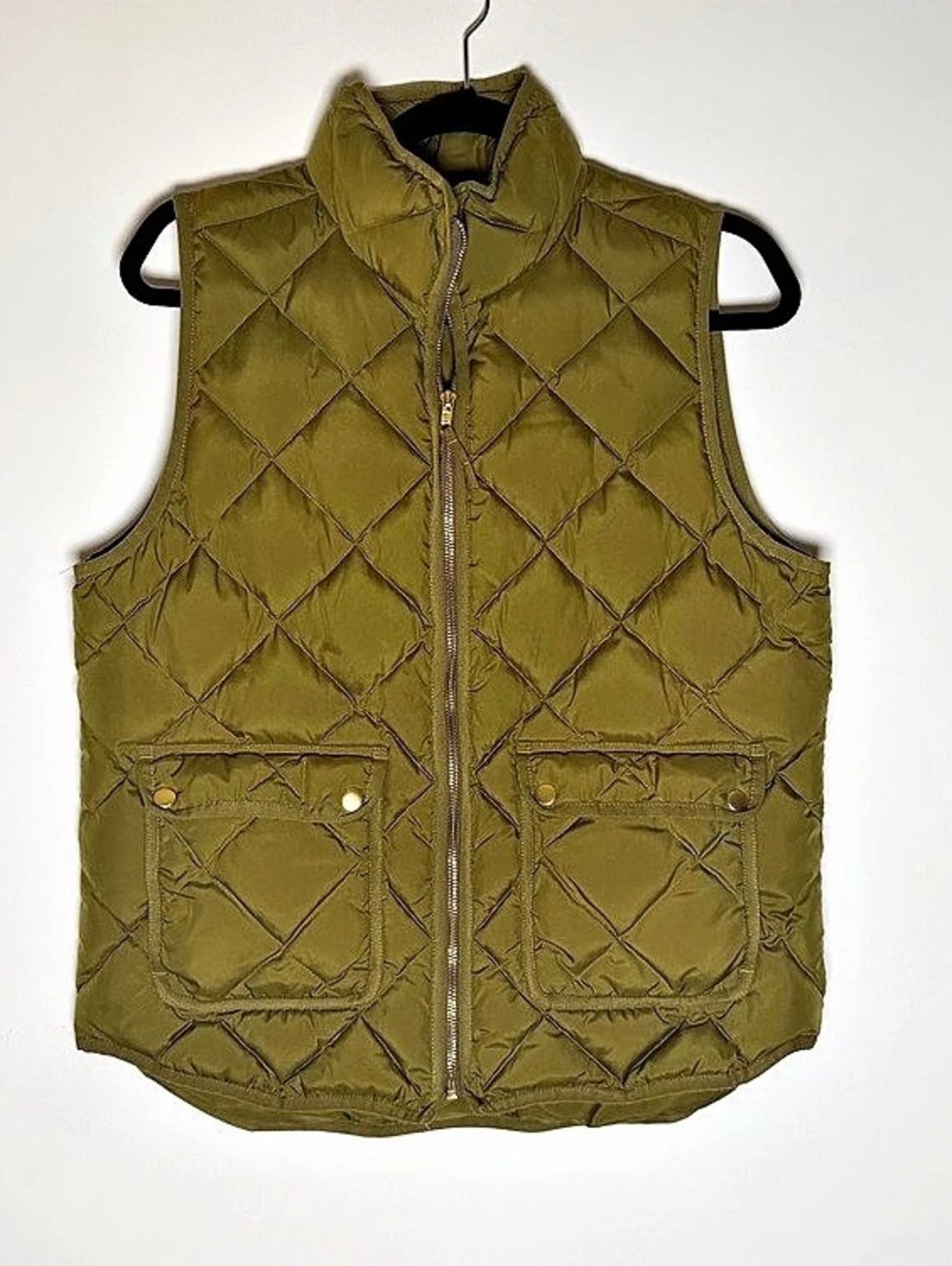 J.Crew Excursion Quilted Vest Green Medium